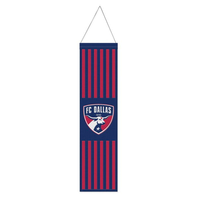 Bandera de lana con el logotipo principal del FC Dallas, 8" x 32"