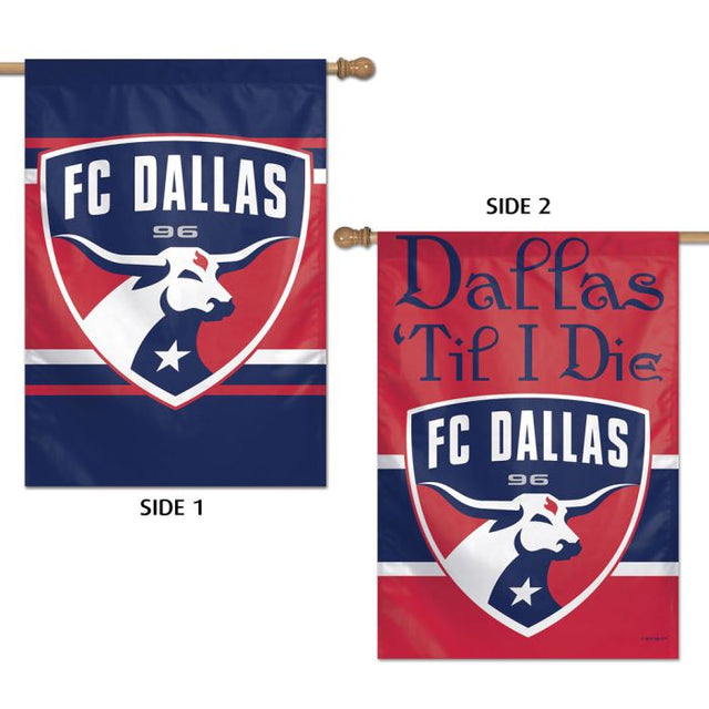 Bandera vertical del FC Dallas de 2 lados, 28" x 40"