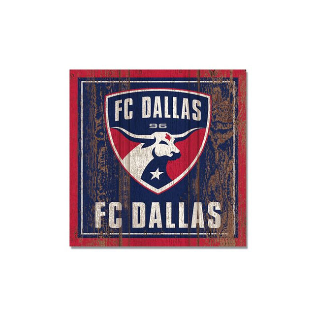 Imán de madera del FC Dallas de 3" x 3"