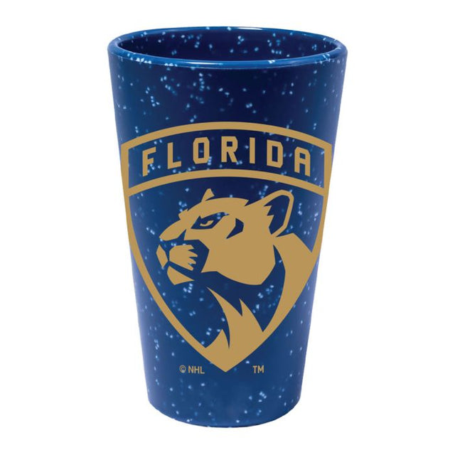 Vaso de pinta de silicona de 16 oz con diseño de los Florida Panthers, con motas azules