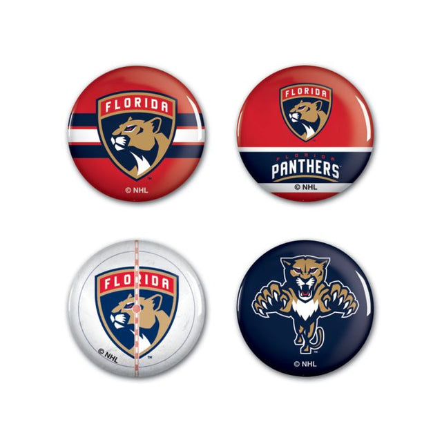 Paquete de 4 botones de los Florida Panthers de 1 1/4" de diámetro