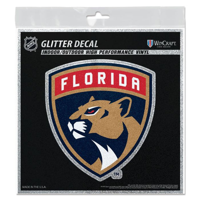 Calcomanía con brillantina de los Florida Panthers de 6" x 6"