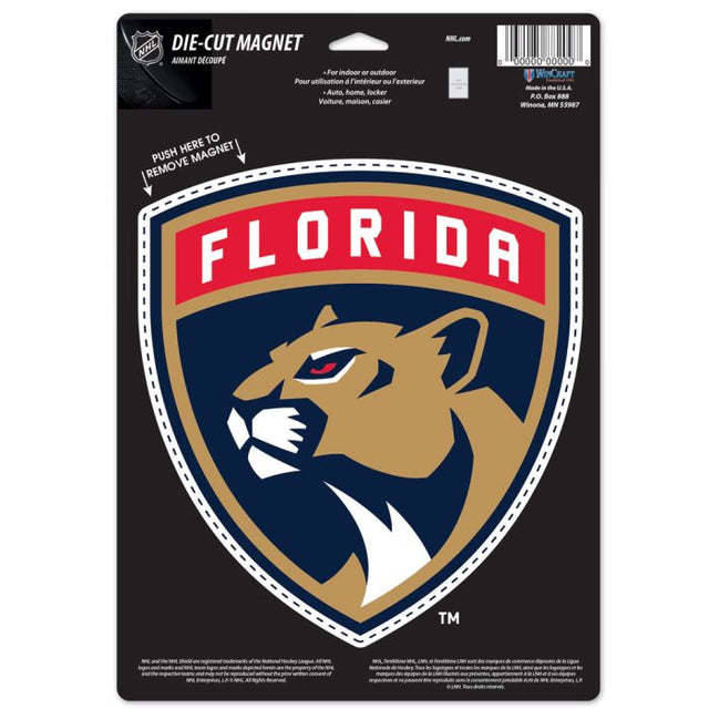 Imán troquelado con el logotipo de los Florida Panthers, 6,25" x 9"