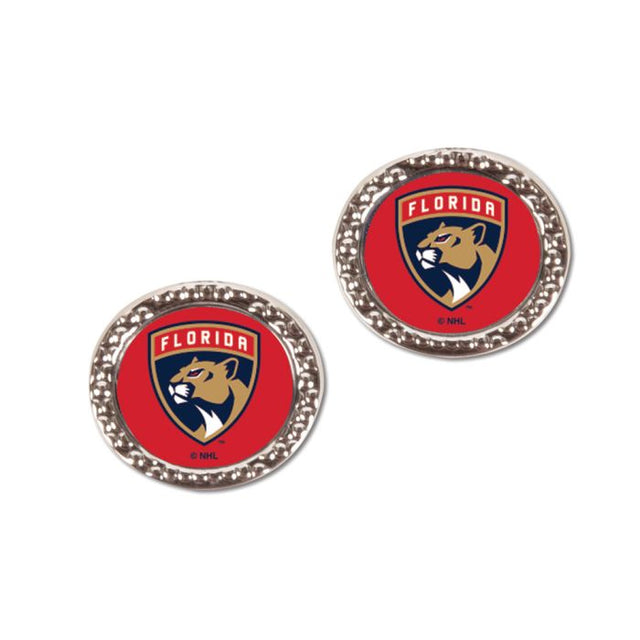 Florida Panthers Earrings Jewelry Carded Round