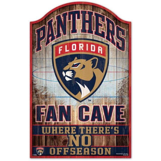 Letrero de madera para cueva de fanáticos de los Florida Panthers, 11" x 17", 1/4" de grosor