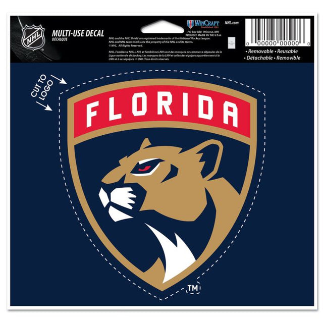 Calcomanía multiusos de los Florida Panthers: cortada con el logotipo de 5" x 6"