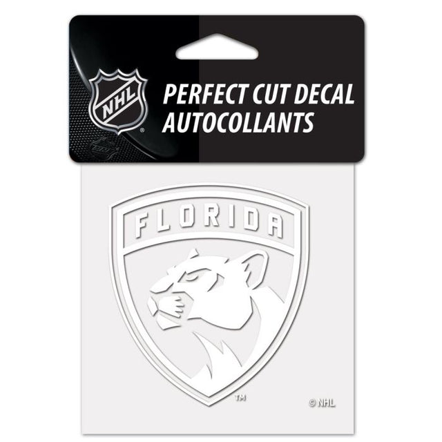 Florida Panthers Perfect Cut White Decal 4" x 4"