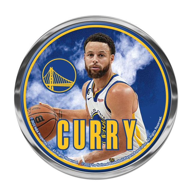 Emblema abovedado de metal cromado de los Golden State Warriors de Stephen Curry