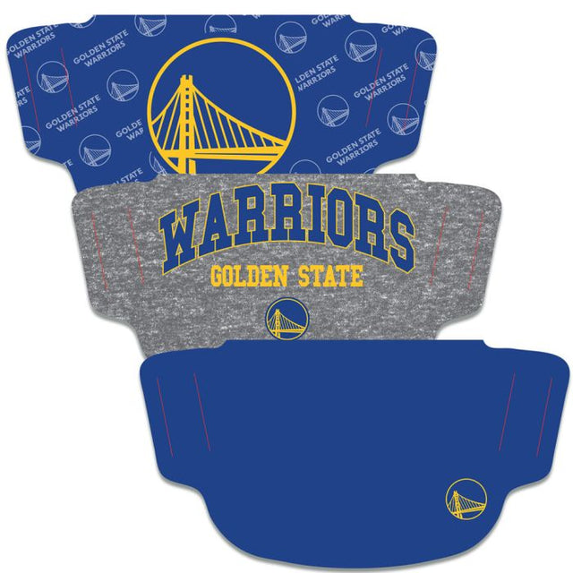 Golden State Warriors Fan Mask Face Cover 3 Pack