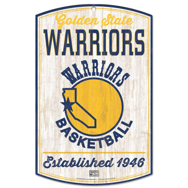 Golden State Warriors Hardwoods Wood Sign 11" x 17" 1/4" thick