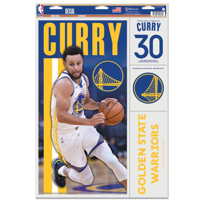 Calcomanía multiusos de los Golden State Warriors de 11" x 17" con la imagen de Stephen Curry