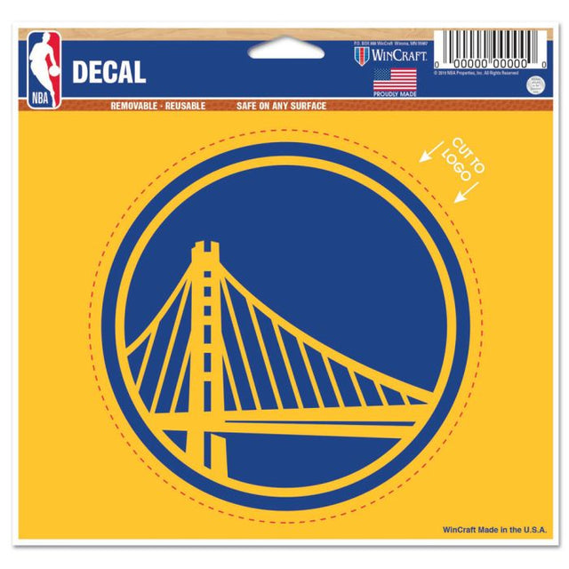 Calcomanía multiusos de los Golden State Warriors: cortada con el logotipo de 5" x 6"