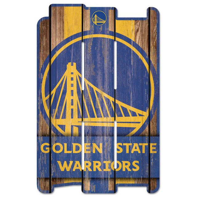 Letrero de madera para valla de los Golden State Warriors