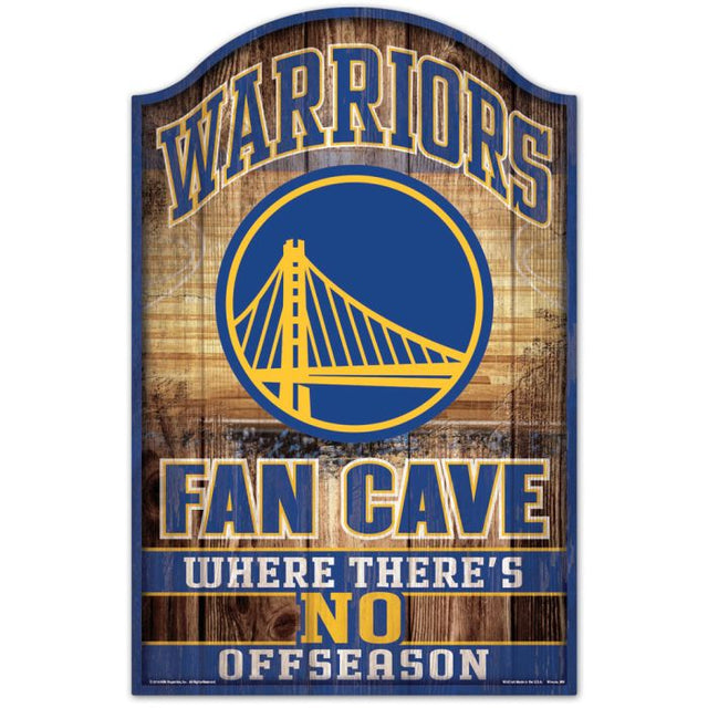 Letrero de madera de los Golden State Warriors, 11" x 17", 1/4" de grosor