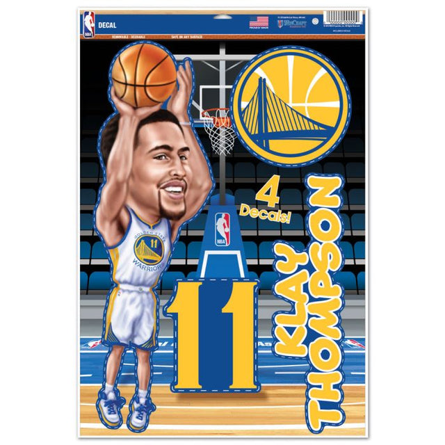 Calcomanía multiusos con caricatura de los Golden State Warriors de 11" x 17" de Klay Thompson