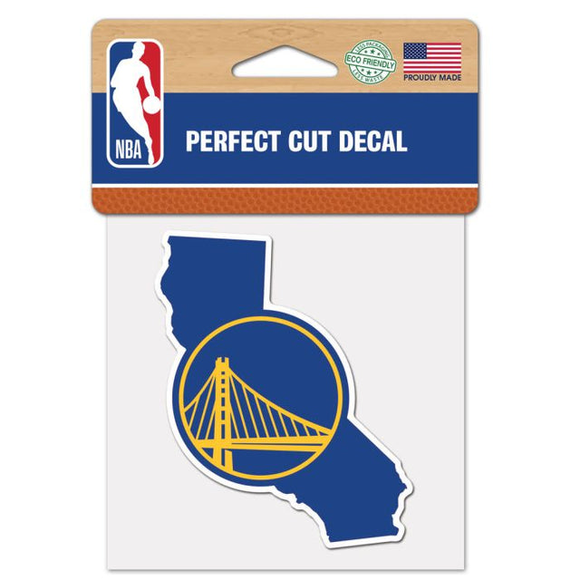 Golden State Warriors state Perfect Cut Color Decal 4" x 4"