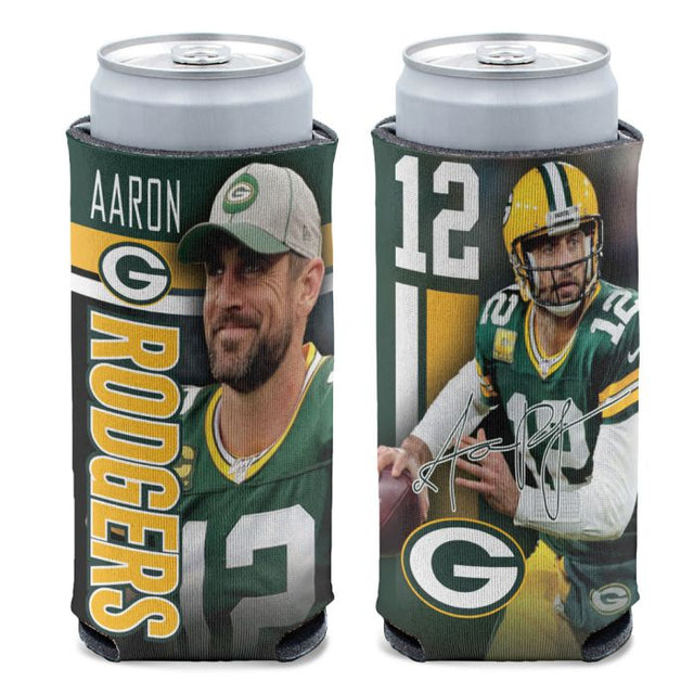 Enfriador de lata delgado de 12 oz de los Green Bay Packers de Aaron Rodgers