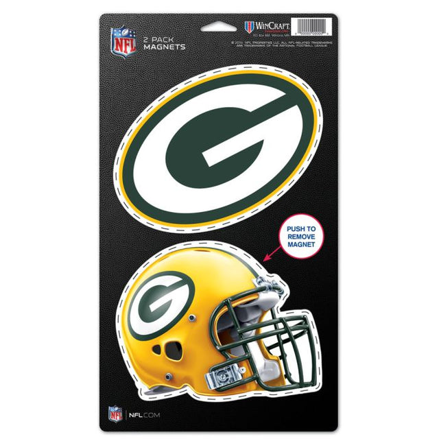 Imanes de los Green Bay Packers, paquete de 2, 5" x 9"