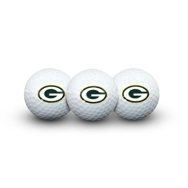 3 pelotas de golf de los Green Bay Packers en formato concha