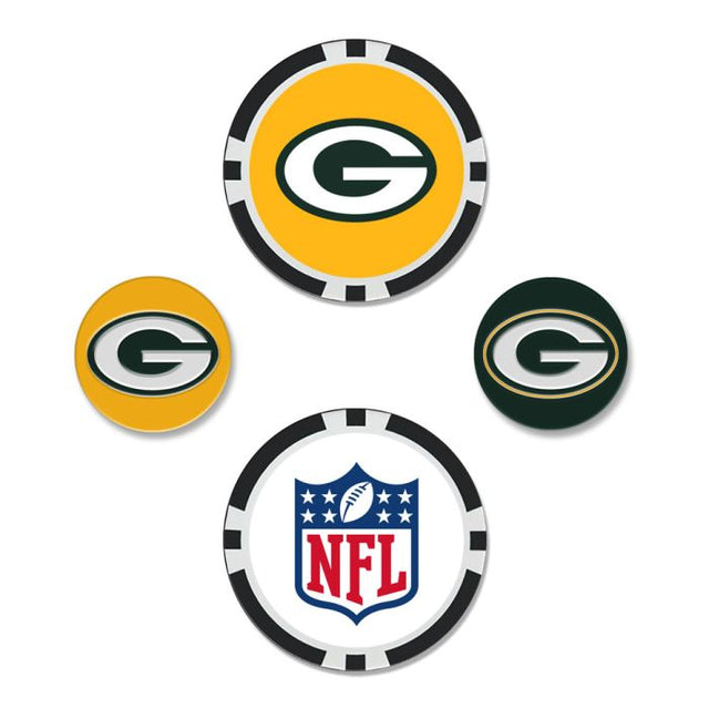 Juego de cuatro marcadores de pelota de los Green Bay Packers