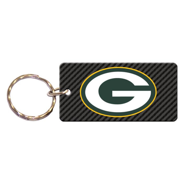 Llavero rectangular de carbono de los Green Bay Packers