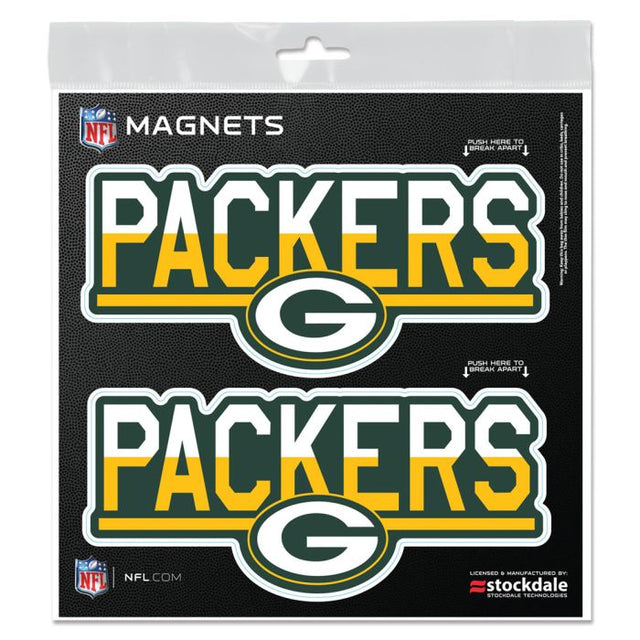 Imanes para exteriores COLOR DUO de los Green Bay Packers, 6" x 6"