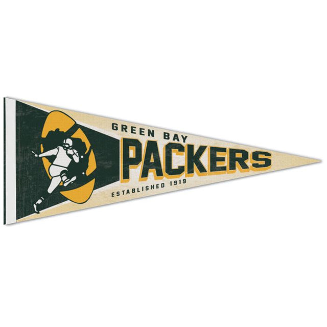 Banderín retro premium con el logotipo clásico de los Green Bay Packers, 12" x 30"