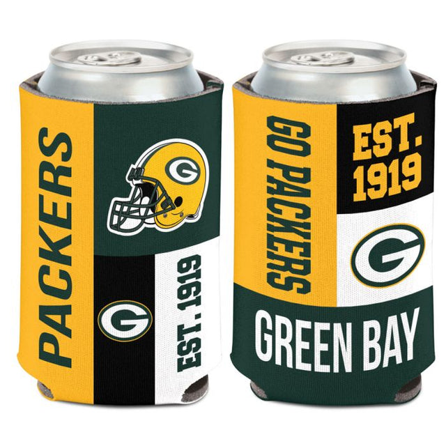 Enfriador de latas con bloques de color de los Green Bay Packers, 12 oz.