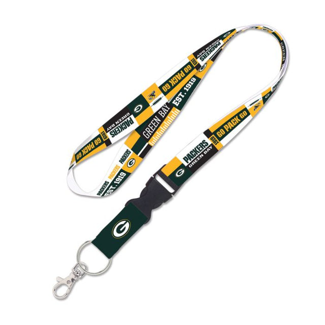 Cordón con hebilla desmontable de 1" y diseño de bloques de color de los Green Bay Packers