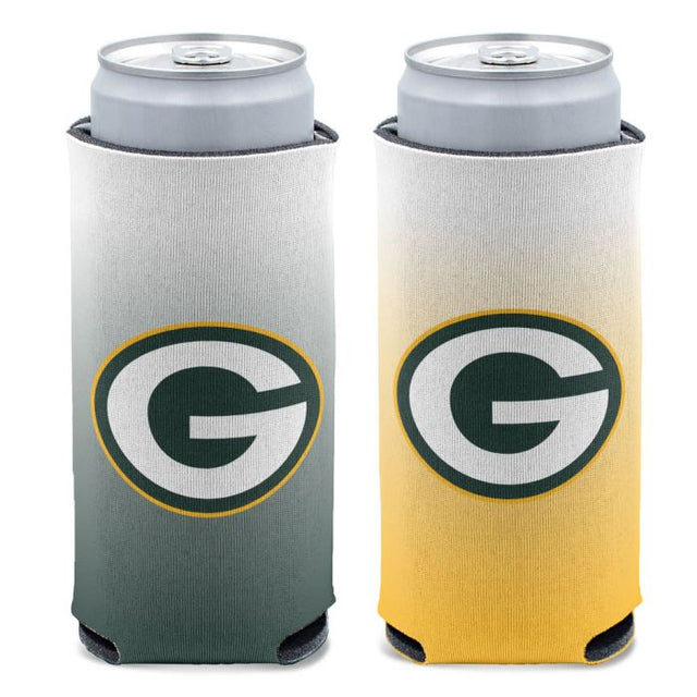 Enfriador de latas delgadas de 12 oz con goteo de color de los Green Bay Packers