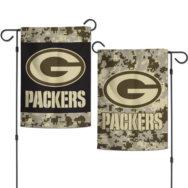 Banderas de jardín con camuflaje digital de los Green Bay Packers, de 2 lados, 12,5" x 18"