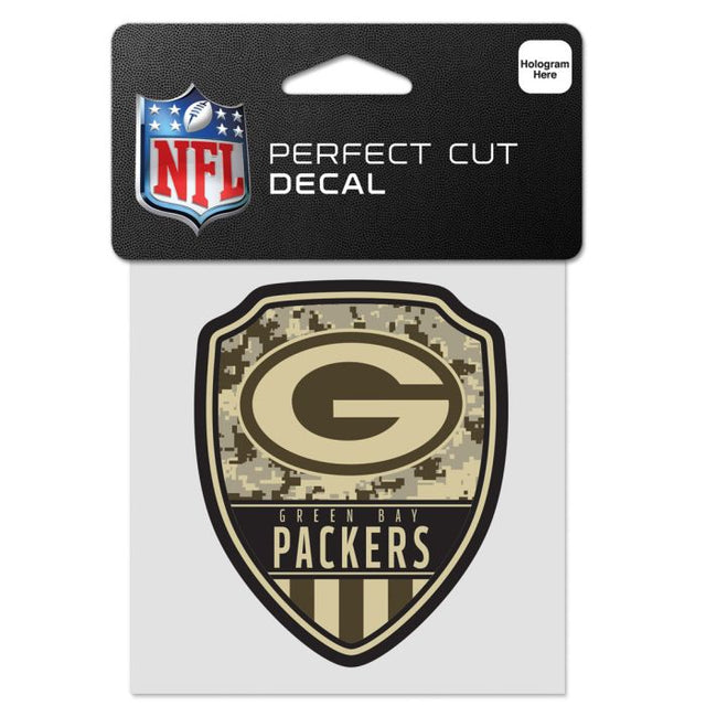 Calcomanía de color de corte perfecto DIGI CAMO de los Green Bay Packers de 4" x 4"