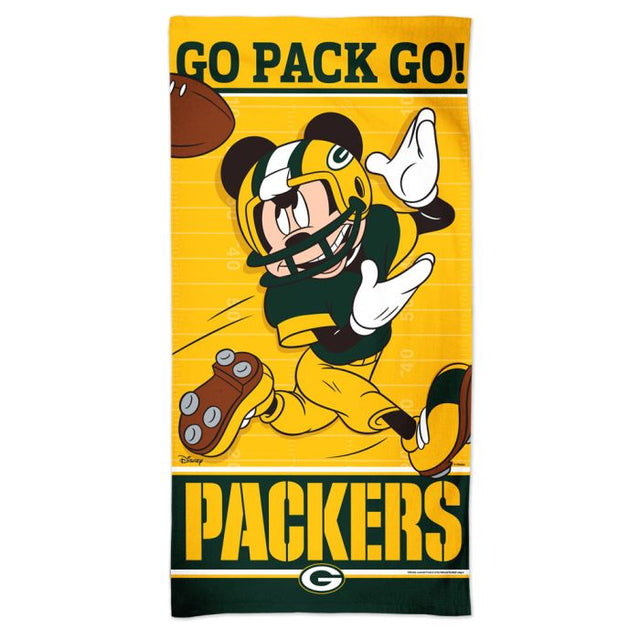 Toalla de playa Spectra de los Green Bay Packers y Disney de 30" x 60"