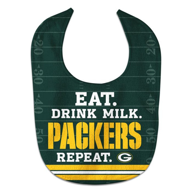 Babero para bebé All Pro Eat Drink Milk de los Green Bay Packers