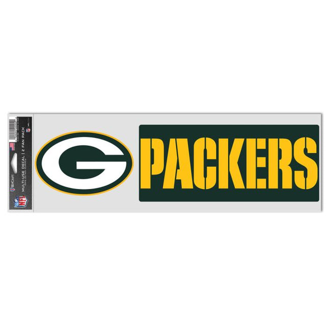 Calcomanías para fanáticos de los Green Bay Packers de 3,75" x 12"