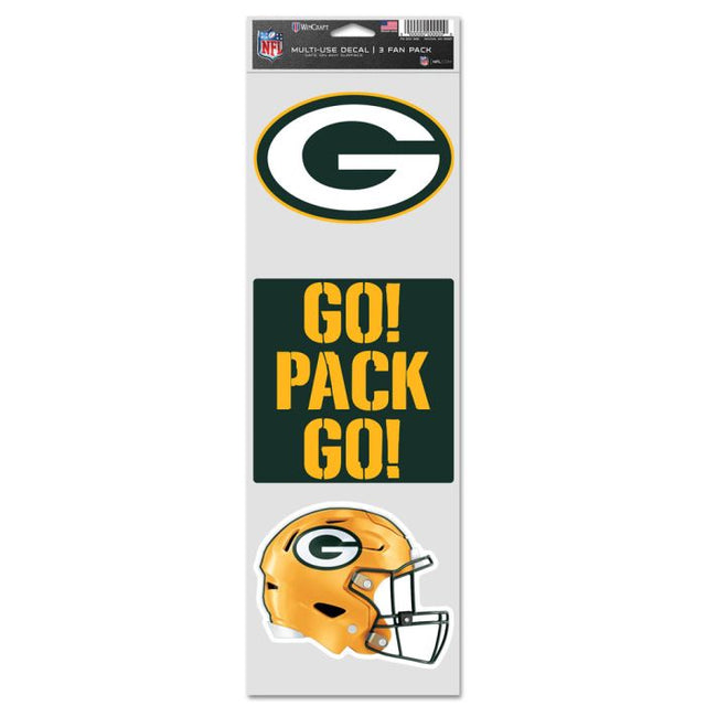 Calcomanías para fanáticos de los Green Bay Packers de 3,75" x 12"