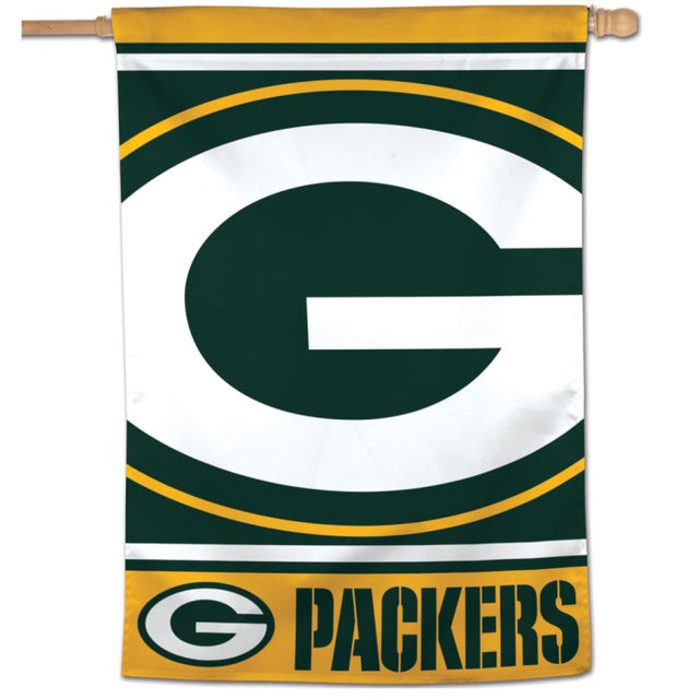 Bandera vertical con el logotipo de los Green Bay Packers de 28" x 40"