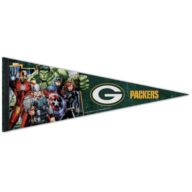 Banderín premium de Marvel de 12" x 30" de Green Bay Packers/Marvel (C) 2021