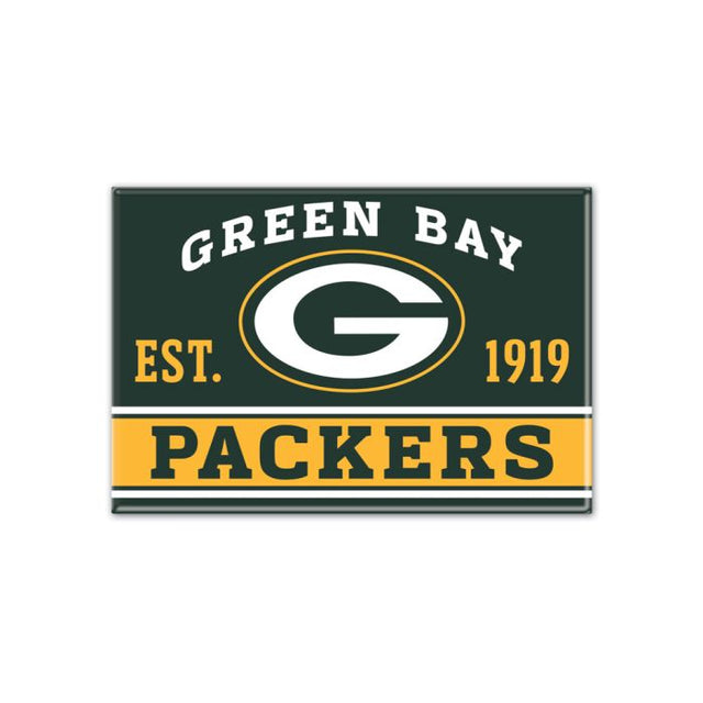 Imán de metal de los Green Bay Packers de 2,5" x 3,5"