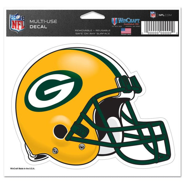 Calcomanía multiusos de los Green Bay Packers, fondo transparente, 5" x 6"