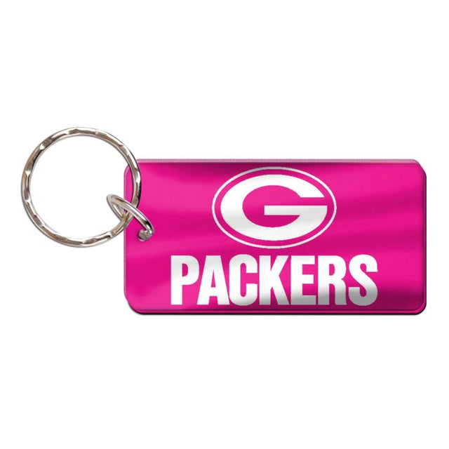 Llavero rectangular ROSA de los Green Bay Packers