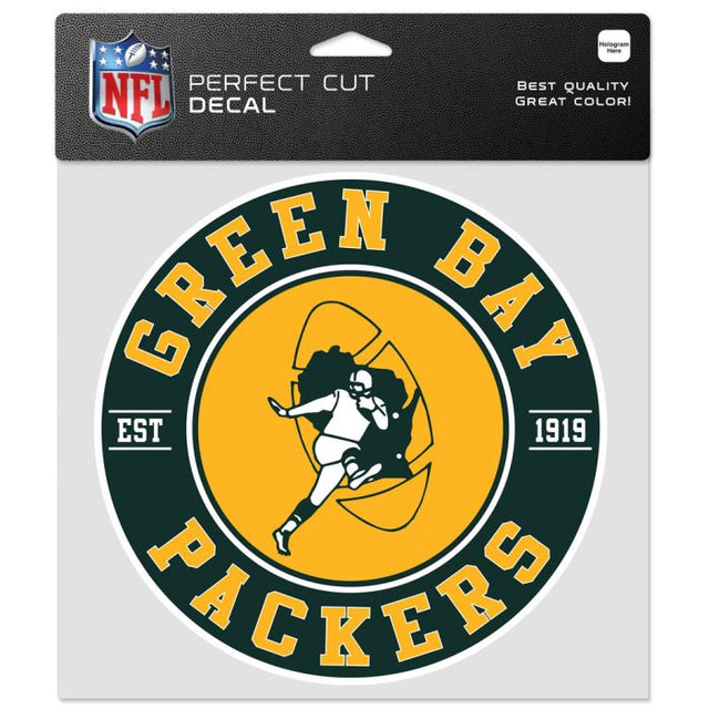 Calcomanía de color de corte perfecto de los Green Bay Packers de 8" x 8"