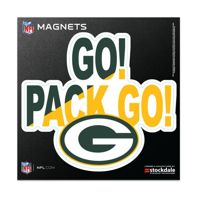 Imanes para exteriores con el lema de los Green Bay Packers, 6" x 6"