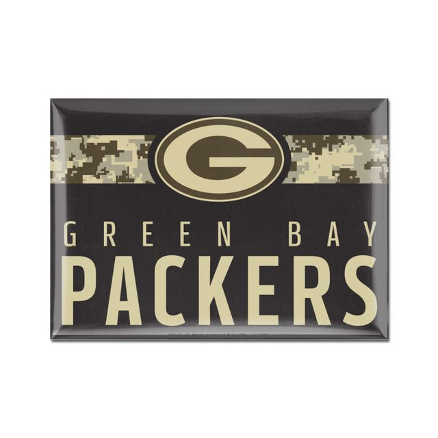 Imán de metal estándar de los Green Bay Packers de 2,5" x 3,5"