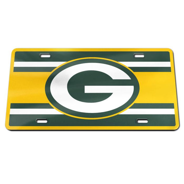 Placa de matrícula acrílica especial STRIPES de los Green Bay Packers