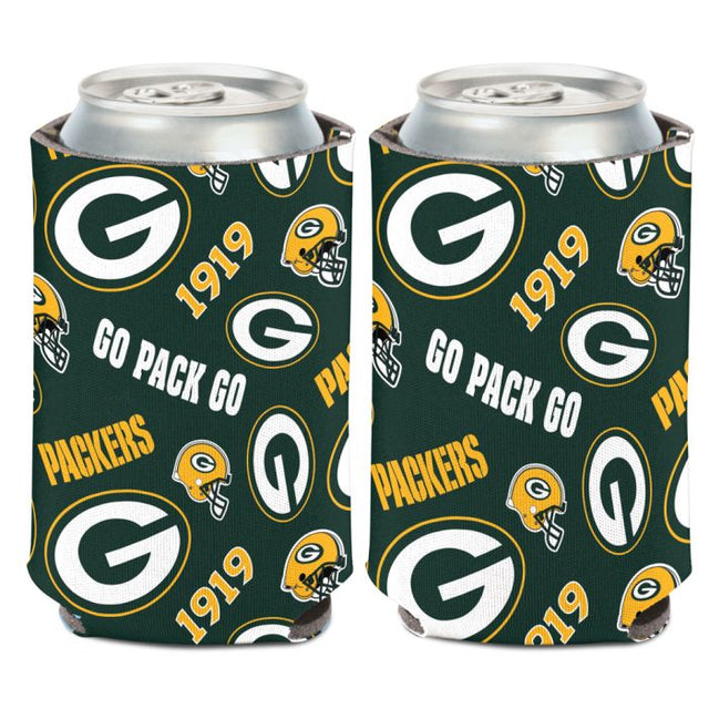 Enfriador de latas con estampado disperso de los Green Bay Packers, 12 oz.