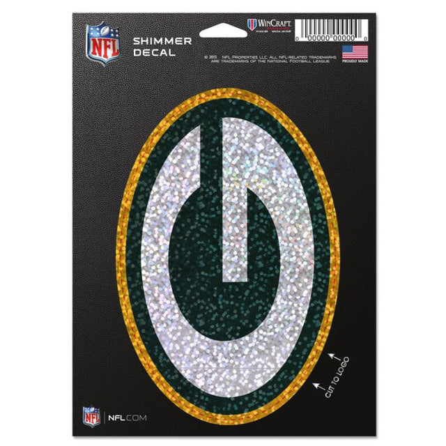 Calcomanías brillantes de los Green Bay Packers de 5" x 7"