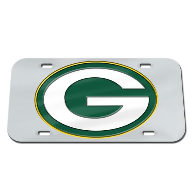 Placas de matrícula clásicas de acrílico con fondo plateado de los Green Bay Packers