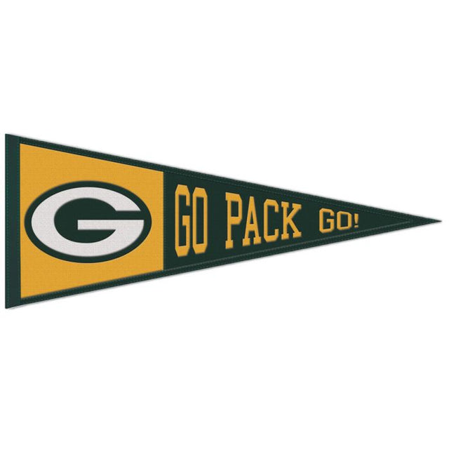 Banderín de lana con el eslogan de los Green Bay Packers, 13" x 32"