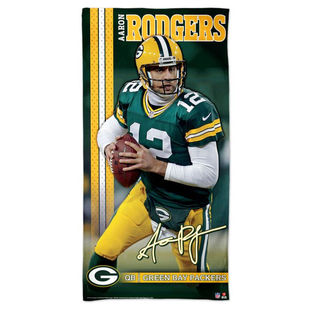 Toalla de playa Spectra de los Green Bay Packers de 30" x 60" de Aaron Rodgers